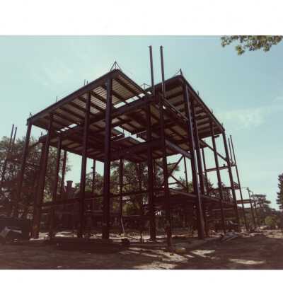 View of early construction of Chapel of Saint Joseph.