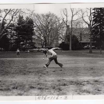 Women's softball intramurals? On field near Wolfington Center.
