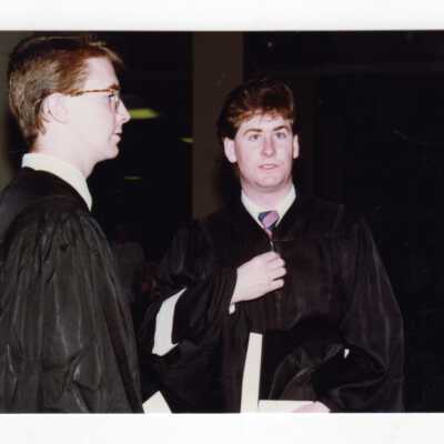 Various views of 1990 graduation/commencement in Convention Center, Philadelphia Civic Center.