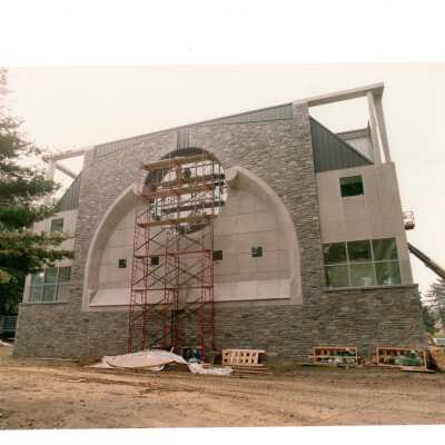 Exterior view of construction of Chapel of Saint Joseph.