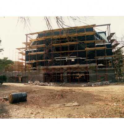 Exterior view of construction of Chapel of Saint Joseph.