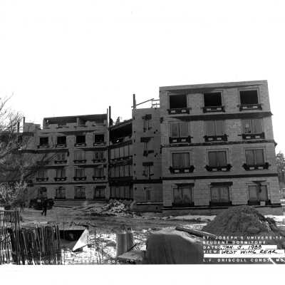 View of McShain Hall construction.