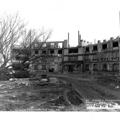 View of McShain Hall construction.