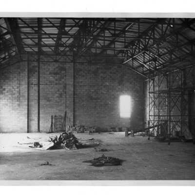Interior view of Field House (Sports Complex) under construction.