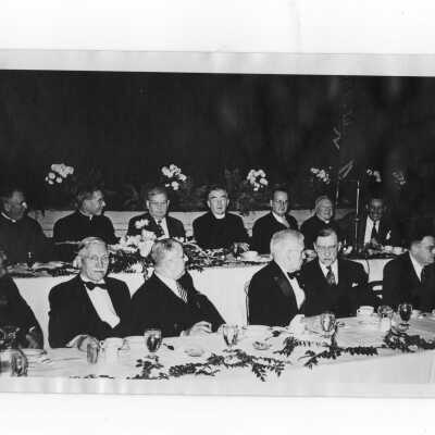 Testimonial dinner for Joseph S. Hogan, S.J., held at Bellevue-Stratford Hotel, November 25, 1947.