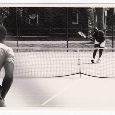 Men's tennis match.