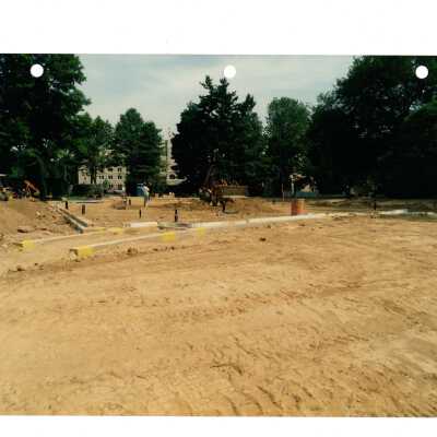 View of excavation work for Chapel of Saint Joseph.
