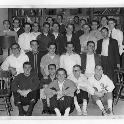 Group photo of student residents of Quirk Hall.