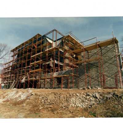 Exterior view of construction of Chapel of Saint Joseph.