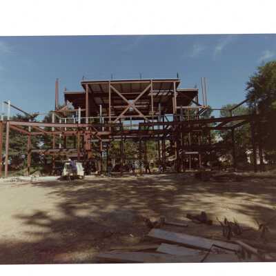 View of early construction of Chapel of Saint Joseph.