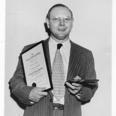 Dr. Charles P. Bailey with Shaffrey award, June 3, 1951.
