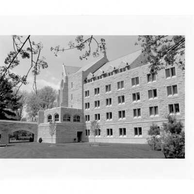 Exterior side view of McShain Hall.