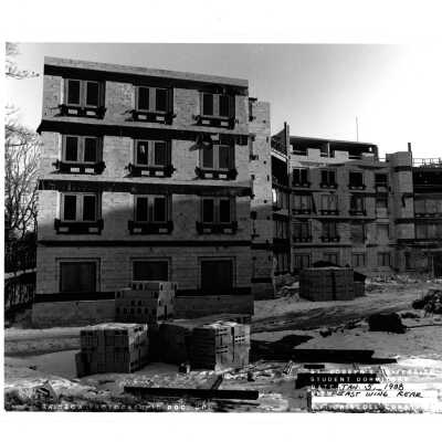 View of McShain Hall construction.