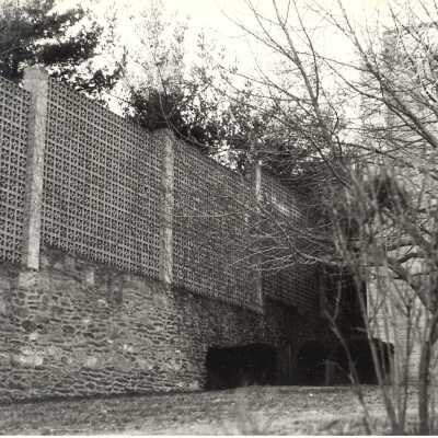 Gest Estate (now Wolfington Center) property wall next to Drexel Library.