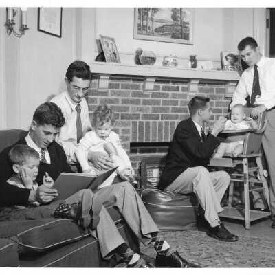 Students working in babysitting service.