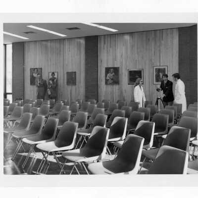 View of lecture room in new science center.