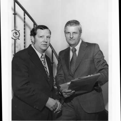 Alumni associaton officers, Frank Wellock and Charles Brennan [n.d.]