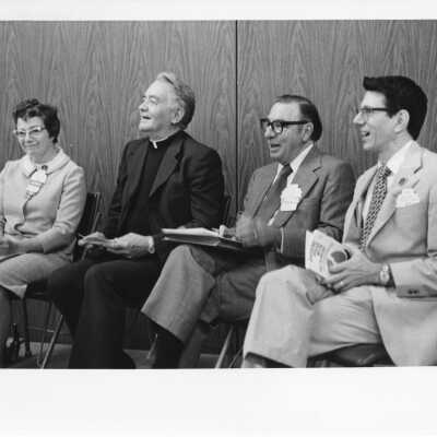 Panel presentation, "Hunger and Peoples' Conscience" at International Eucharistic Congress, symposium on hunger, August 2, 1976, held at Philadelphia Civic Center with Sister Mary Evelyn Jegen and others.