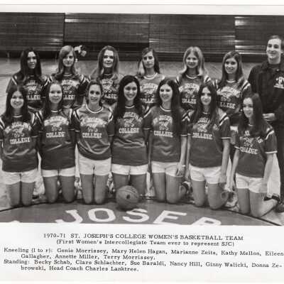 Women's Basketball Team with Coach Charles Lanktree