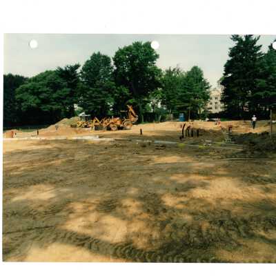 View of excavation work for Chapel of Saint Joseph.