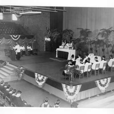 Baccalaureate service in Field House as part of 1951 graduation/commencement.