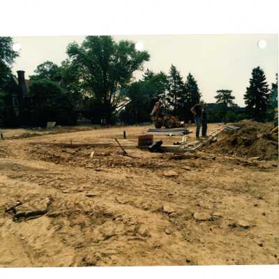 View of excavation work for Chapel of Saint Joseph.