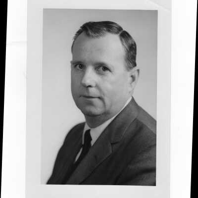 Photo portrait of Frank A. Biglin, director of alumni relations, 1969.