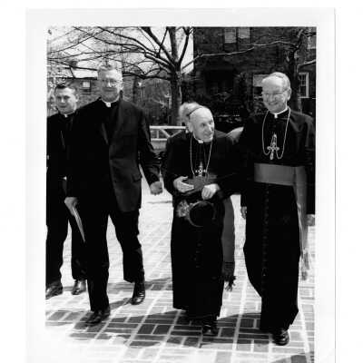 Dedication of Villiger (later Post) Academy of Food Marketing with William F. Maloney, S.J., Augustin Cardinal Bea, and Archbishop John J. Krol.
