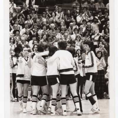 Women's Basketball team at game