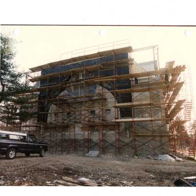 Exterior view of construction of Chapel of Saint Joseph.