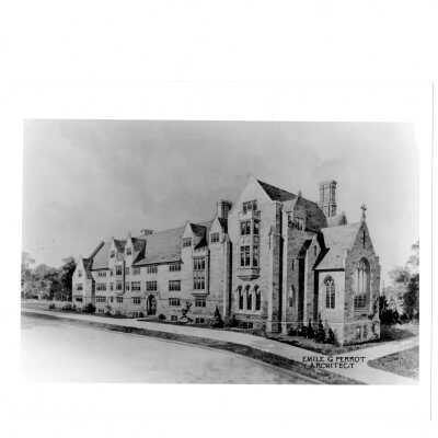 Architectural drawing by Emile G. Perrot of Barbelin building.