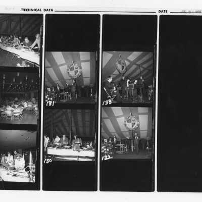 Views of academic convocation held on Gest Lawn, July 31, 1976, as part of SJC 125th anniversary celebration.