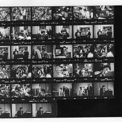 Views of a mock Democratic convention in the Field House sponsored by the students of Delta Sigma Pi in March 1972.