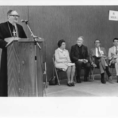 Panel presentation, "Hunger and Peoples' Conscience" at International Eucharistic Congress, symposium on hunger, August 2, 1976, held at Philadelphia Civic Center.