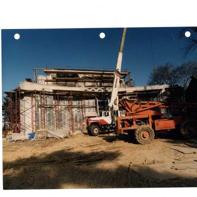 Exterior view of construction of Chapel of Saint Joseph.