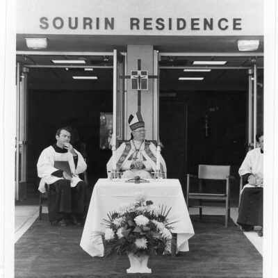 Dedication of Sourin Residence Center with Rev. Francis B. Schulte and others.