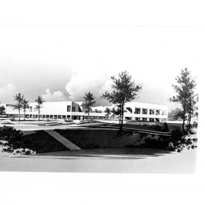 Model of proposed Sports Complex (addition to Field House).