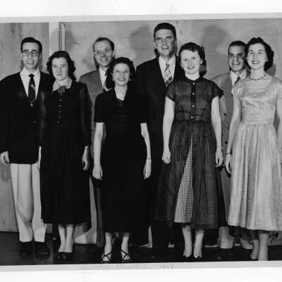 Four couples at a dance during Junior Week, circa 1950.