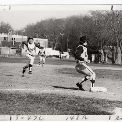 Men's baseball team playing in a game on SJC campus?