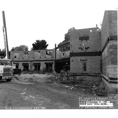 View of McShain Hall construction.