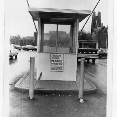 Kiosk at parking lot at 54th Street and Overbrook Avenu e.