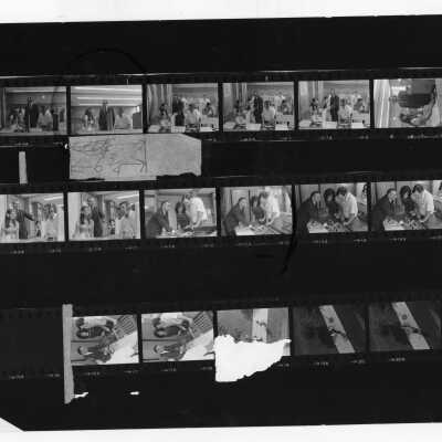 Views of Modern Languages professor, Michael Toconita, with students using equipment in language laboratory, c. 1970.