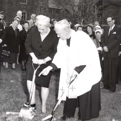 Groundbreaking for Drexel Library with J. Joseph Bluett and Honorable Kathryn Granahan, Member, U.S. House of Representatives