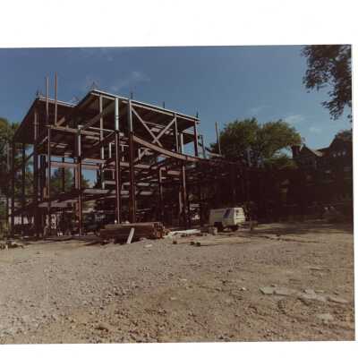 View of early construction of Chapel of Saint Joseph.