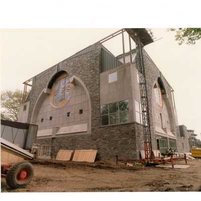 Exterior view of construction of Chapel of Saint Joseph.