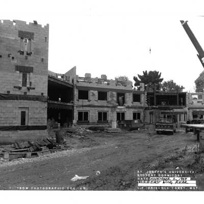 View of McShain Hall construction.