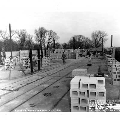 View of McShain Hall construction.