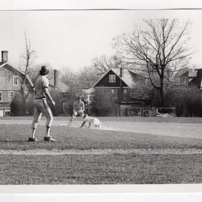 Men's baseball team playing in a game on SJC campus?