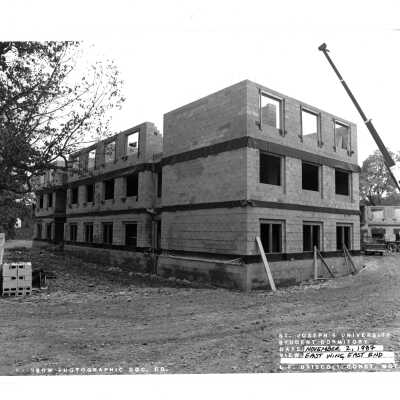 View of McShain Hall construction.