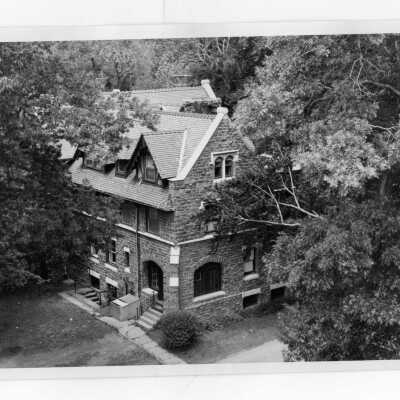 Aerial view of Wolfington Center (formerly Gest Estate, Neumann Hall).